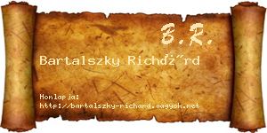 Bartalszky Richárd névjegykártya